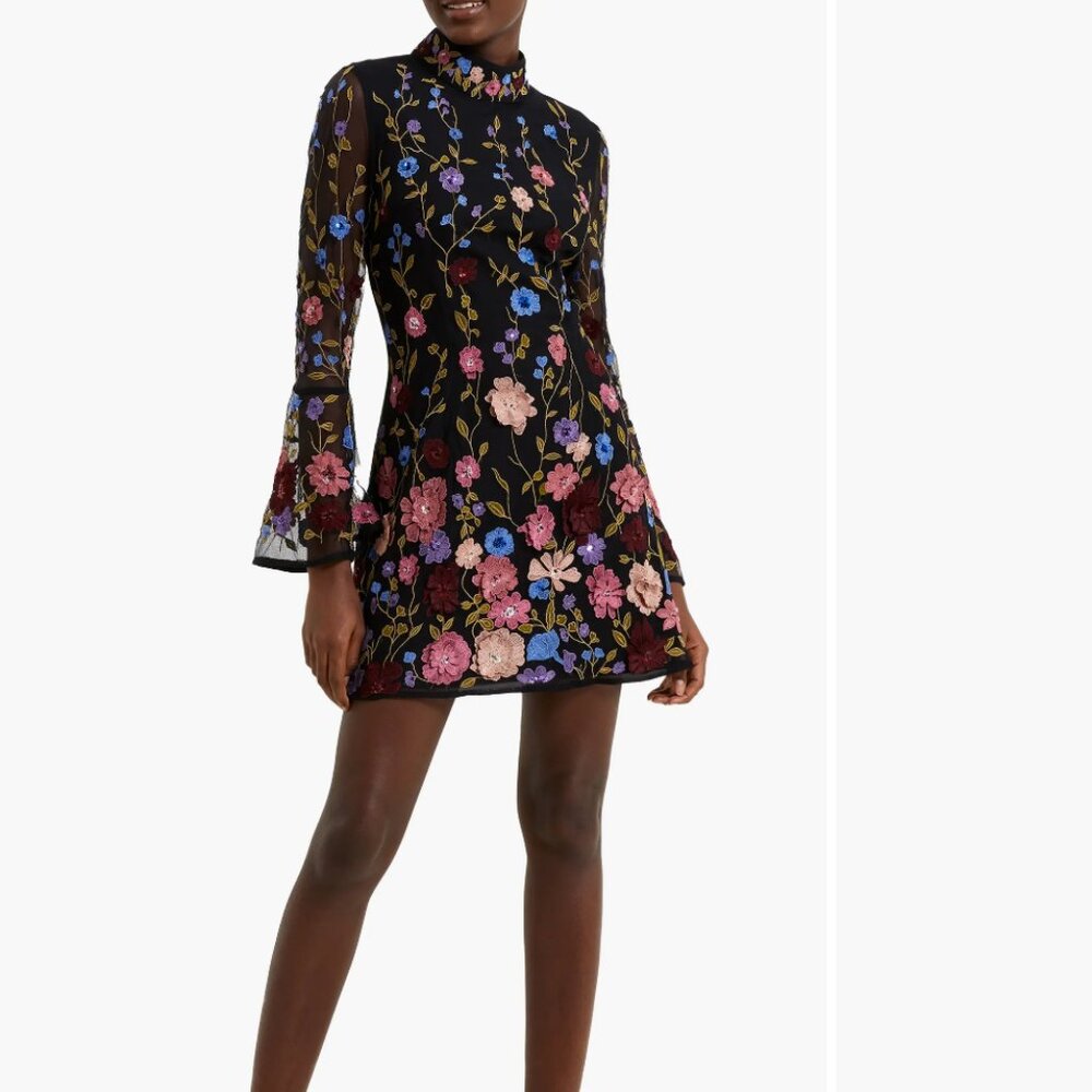 FRENCH CONNECTION Astrida Embroidered Long Sleeve Minidress - NWT